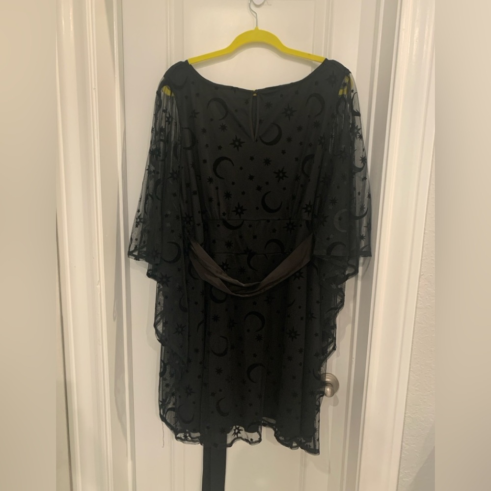 Witchy Halloween-themed Black Sheer Dress